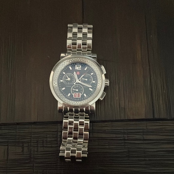 Michele Accessories - Michele Chronograph watch with stainless steel band